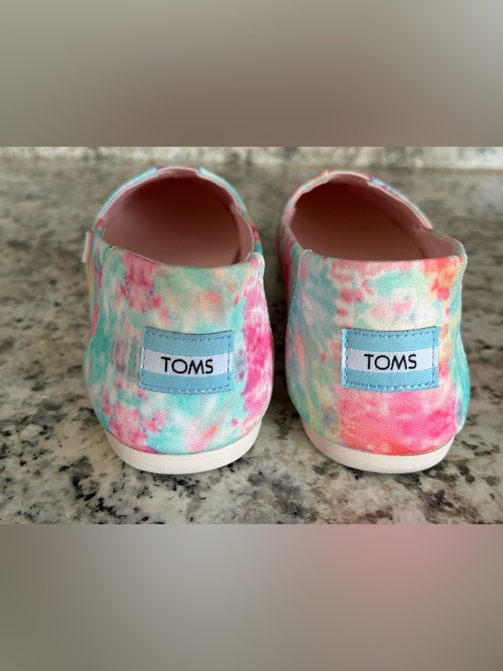 Toms Like New Alpargata Tie Dye Print Aloe Green Canvas Slip Ons Loafers Size 8 - Picture 9 of 11